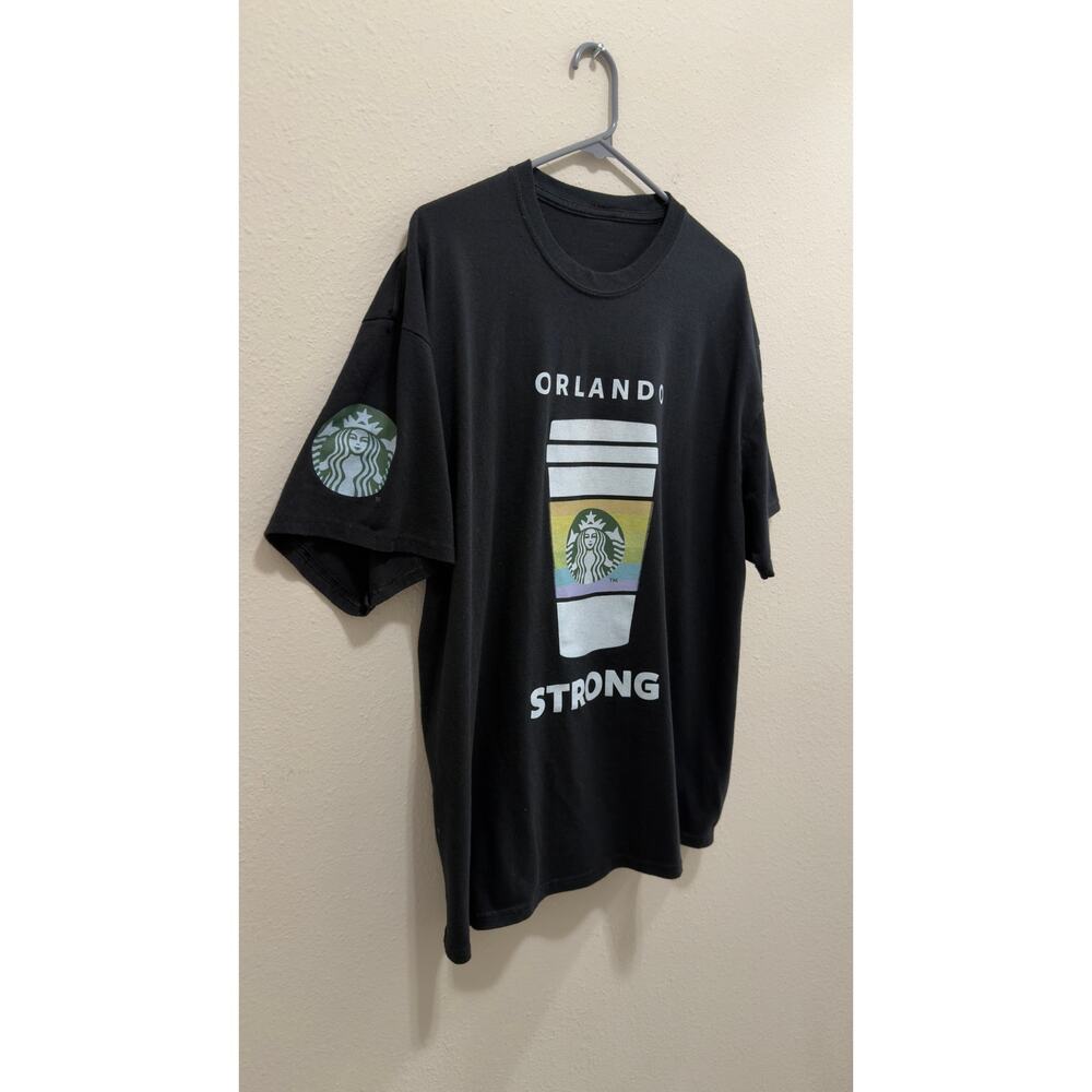 Starbucks "Orlando Strong" Pride Graphic T-Shirt Men's Size Large Black - Picture 2 of 4
